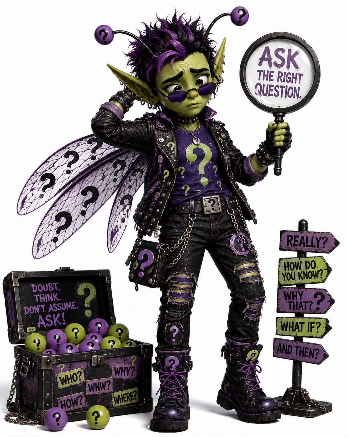 Question Quincy, original Punctuation Pest illustration